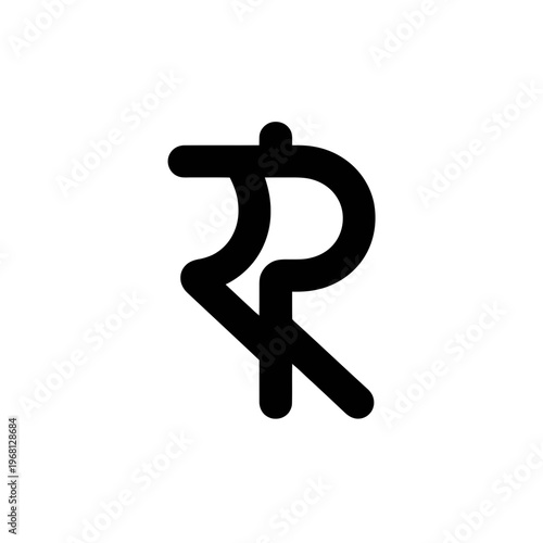 The Indian Rupee Currency Symbol Isolated