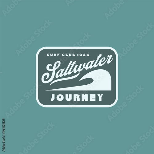 Vintage surf design template for surf club, surf shop, surf merch.