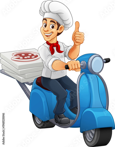 Cartoon male chef in unifor...