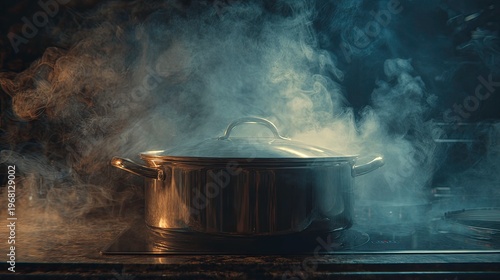 Steaming Pot Creates Ambiance on Stove