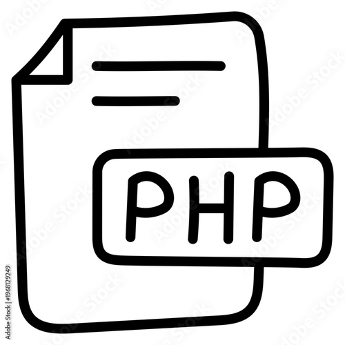Modern design icon of php file