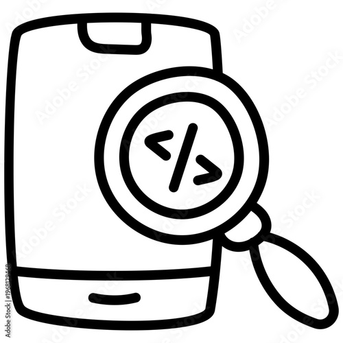 Modern design icon of search coding 