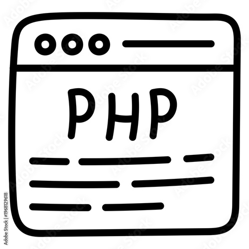 Unique design icon of php website 