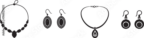 Jewelry necklace earring accessory fashion silhouette set elegant design