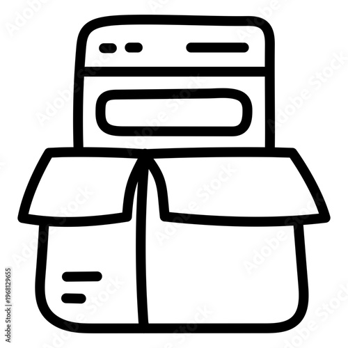 A beautiful design icon of online parcel 