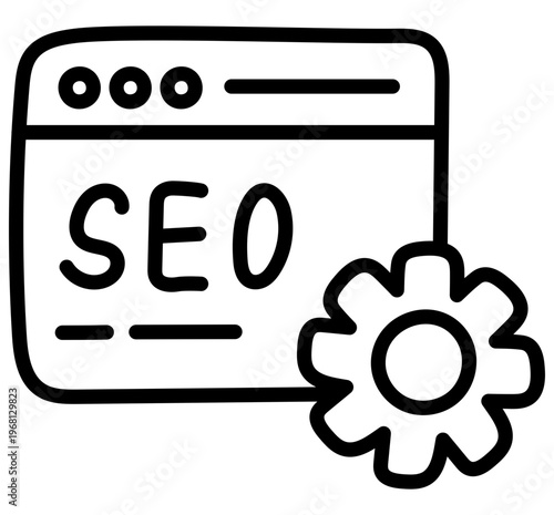 Conceptual linear design icon of se website 