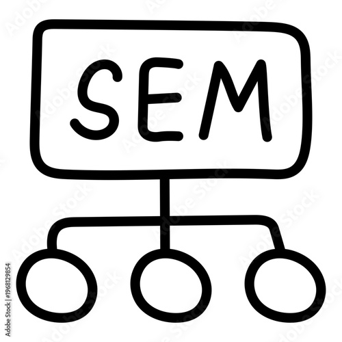 Conceptual linear design icon of search engine marketing 