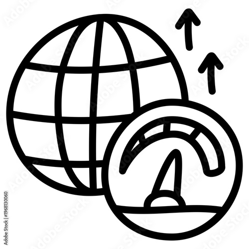 Modern style icon of global speed optimization 