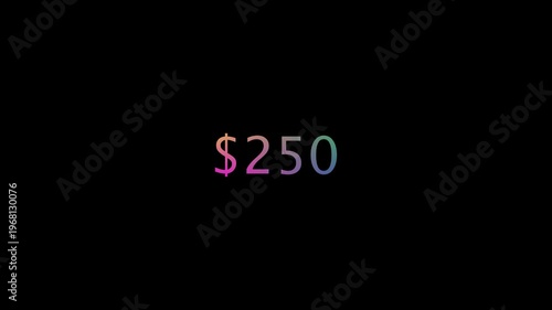 Financial Growth Counter with Rapidly Increasing Dollar Amount on Black Background