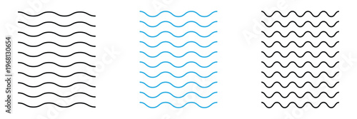 Wave line and wavy zigzag lines. Black underlines wavy curve zig zag line pattern in abstract style. Vector Illustration . EPS 10 .
