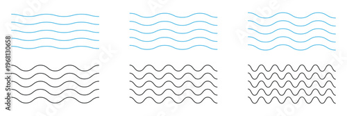 Wave line and wavy zigzag lines. Black underlines wavy curve zig zag line pattern in abstract style. Vector Illustration . EPS 10 .
