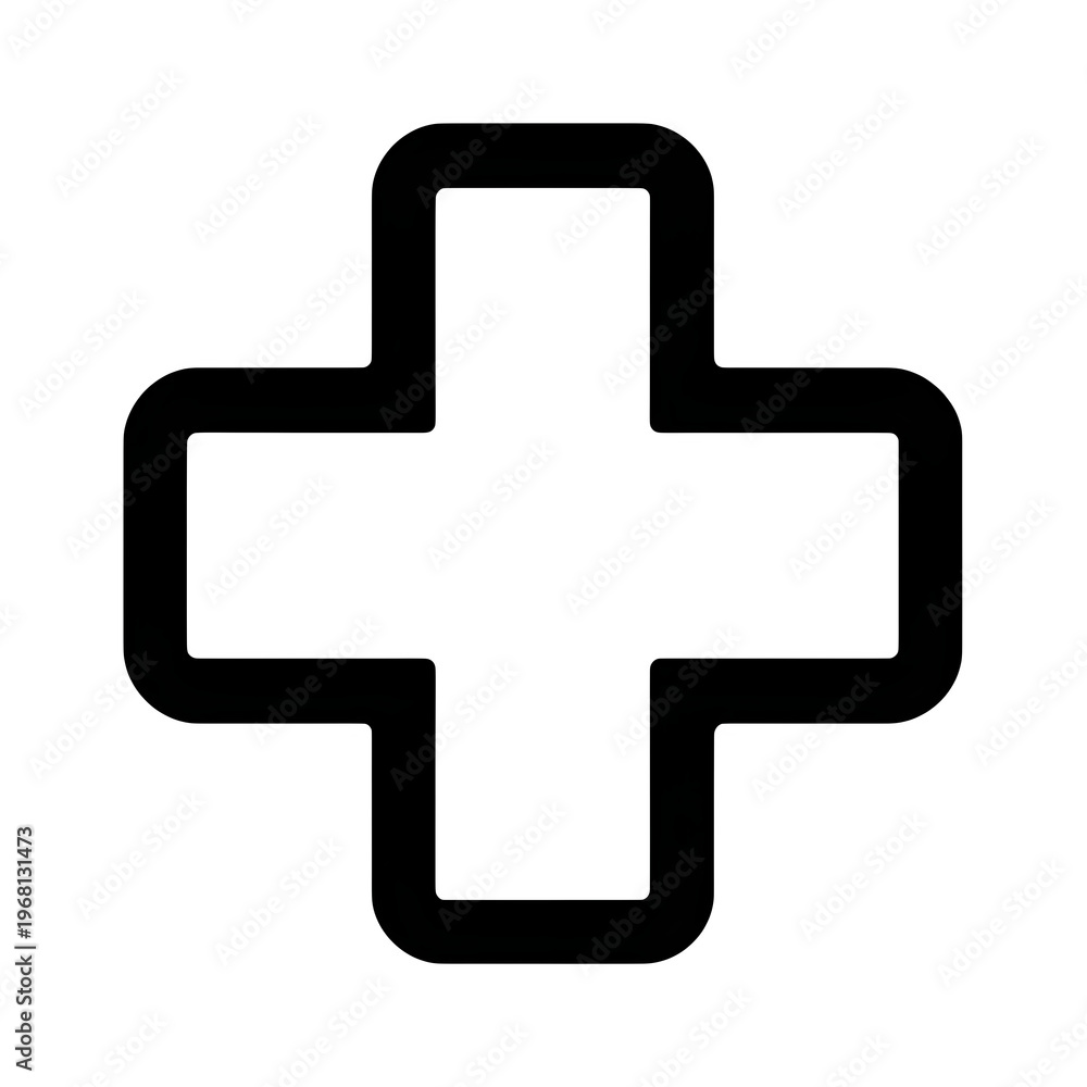 Obraz premium Medical cross outline isolated on transparent background
