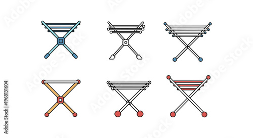 Drying Rack Line art vector minimal colorful abstract