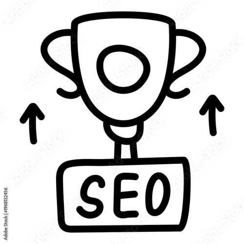 A linear style icon of Seo award 