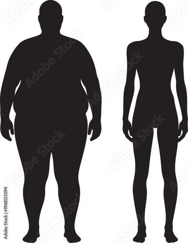 Comparison of body silhouettes depicting different body mass distributions