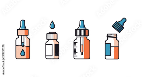 Ear Drop Line art vector set minimal simple shapes