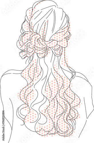 編み込みハーフアップ