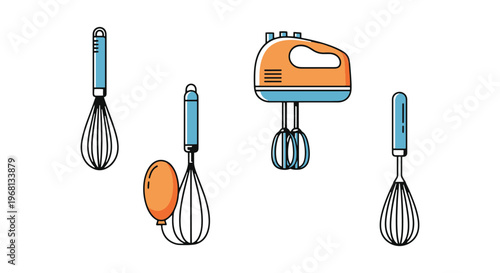 Egg Beater Line art vector clean abstract modern