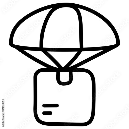 An icon style of parachute delivery
