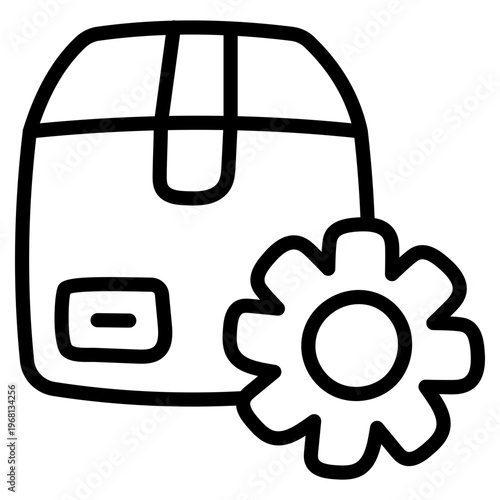 Trendy style icon of parcel management 