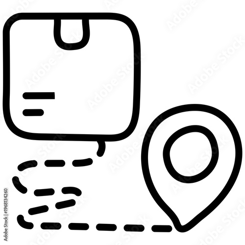 Modern style icon of parcel location