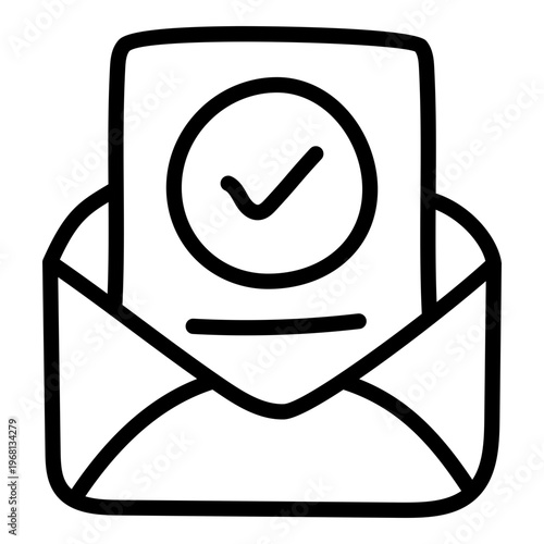 A linear style icon of logistic email 