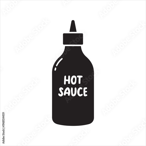  Vector Hot Sauce Bottle Flat Design Illustration