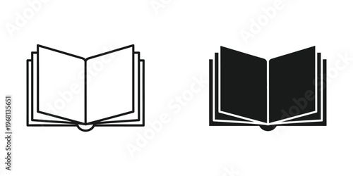 Two contrasting open book illustrations representing knowledge and ignorance or filled and empty pages