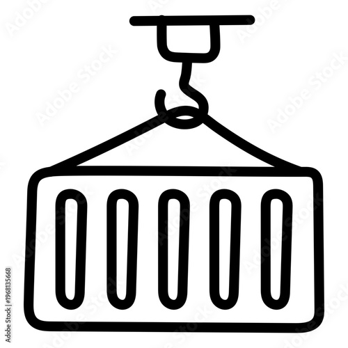 Modern style icon of container lifting