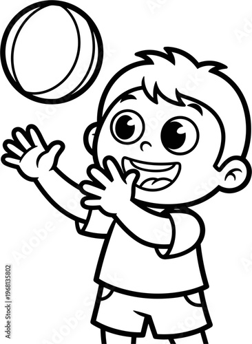 Boy playing with a Frisbee outdoors.