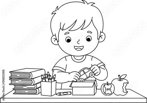 Boy Playing With Toy Car 1.