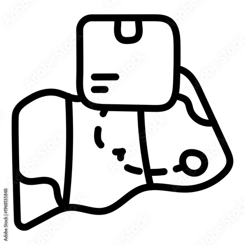 Modern style icon of parcel location