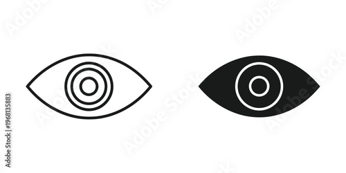 Contrast comparison between two stylized eye designs with different fill patterns