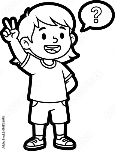 Boy with puzzled expression gesturing question.