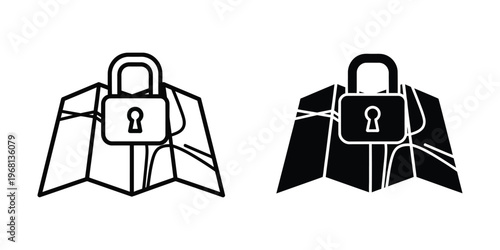 Contrast of secure and locked versus open and vulnerable map locations