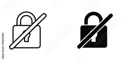 Broken lock icons with crossed out keys indicating security issues or access restrictions