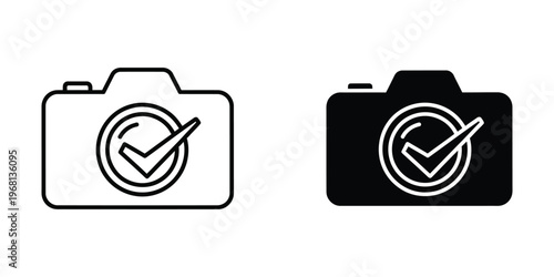 Contrast of approved camera icons in white and black color schemes