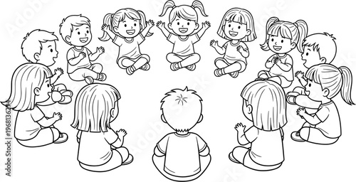 Children sitting in a circle together 1.