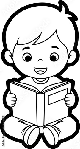 Little Boy Reading a Book 2.