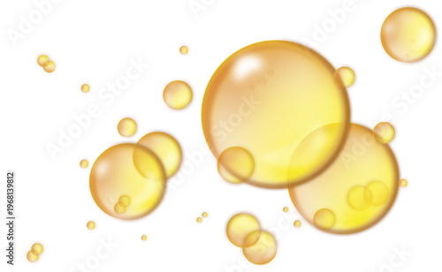 Illustration Of Floating Transparent Yellow Oil Bubbles