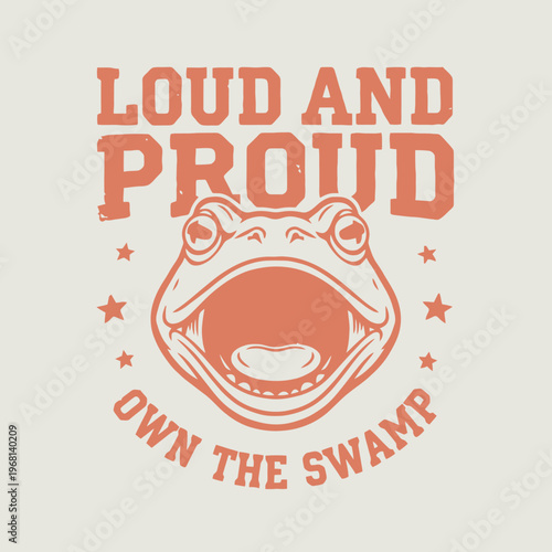 Frog Face Closeup Illustration Design.