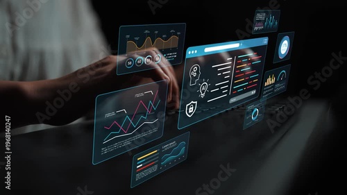 High-Tech Data Analytics Interface with Interactive Charts and Graphs for Modern Business Insights and Digital Transformation Strategies Gluon.