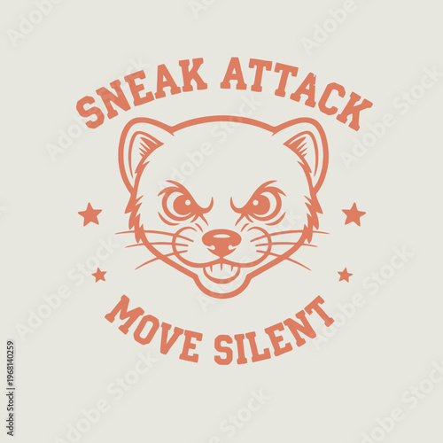 Illustration of angry cat face.