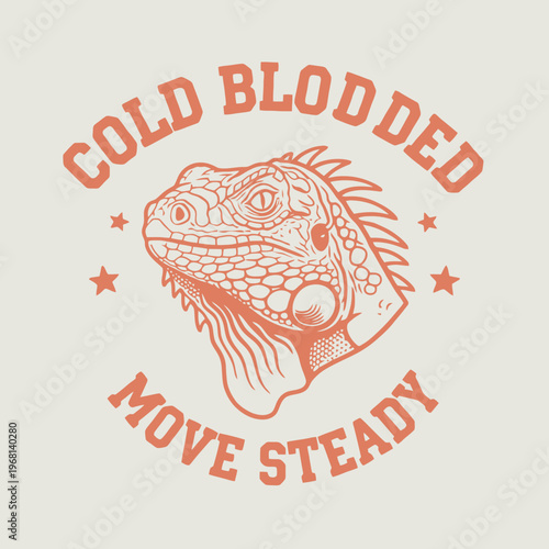 Iguana Face Closeup Illustration Design.