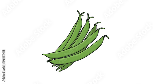Vibrant garden fresh green beans illustration depicting healthy wholesome organic produce perfect for cooking nutritious meals and promoting a