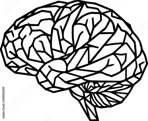 Brain tree silhouette Vector illustration