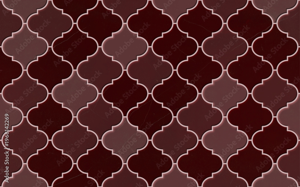 Obraz premium Seamless pattern. Red moroccan tile wall and floor texture. Quatrefoil pattern. Tileable background. 
