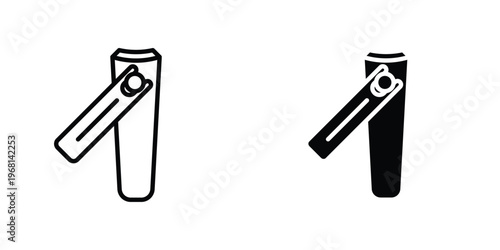 Nail clipper icon in doodles flat and line stroke pack