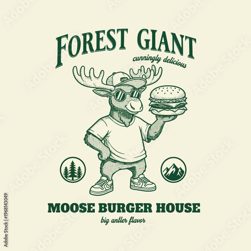 Moose Holding a Burger Alone.