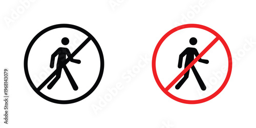 No entry sign pack. vector glyph flat icons